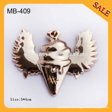 MB409 kundenspezifische luxuriöse goldene Überzug Handtasche Metall-Logo-Label für Kleidung Leder Möbel